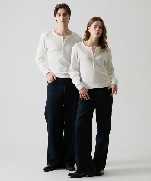 CLEL（クレイル）の「【CLEL】Giza Cotton Ribbed Henley Neck T-shirt / ギザコットンリブヘンリーネックTシャツ（Tシャツ/カットソー・メンズ・ネイビー/グレー/ホワイト/ブラック・XS/S/M/L）」の18枚目の写真
