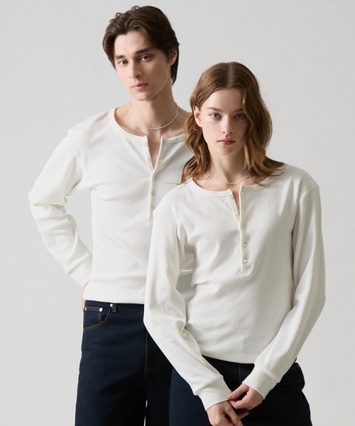 CLEL（クレイル）の「【CLEL】Giza Cotton Ribbed Henley Neck T-shirt / ギザコットンリブヘンリーネックTシャツ（Tシャツ/カットソー・メンズ・ネイビー/グレー/ホワイト/ブラック・XS/S/M/L）」の15枚目の写真