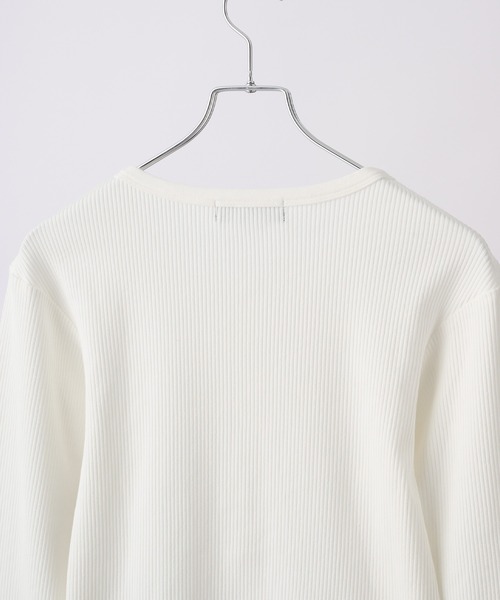 CLEL（クレイル）の「【CLEL】Giza Cotton Ribbed Henley Neck T-shirt / ギザコットンリブヘンリーネックTシャツ（Tシャツ/カットソー・メンズ・ネイビー/グレー/ホワイト/ブラック・XS/S/M/L）」の11枚目の写真