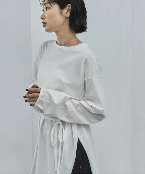 feepur(フェピュール)の「アシンメトリーウエストロープラグランロンTee(Tシャツ/カットソー・レディース・ブラック/オフホワイト・MEDIUM)」の12枚目の写真