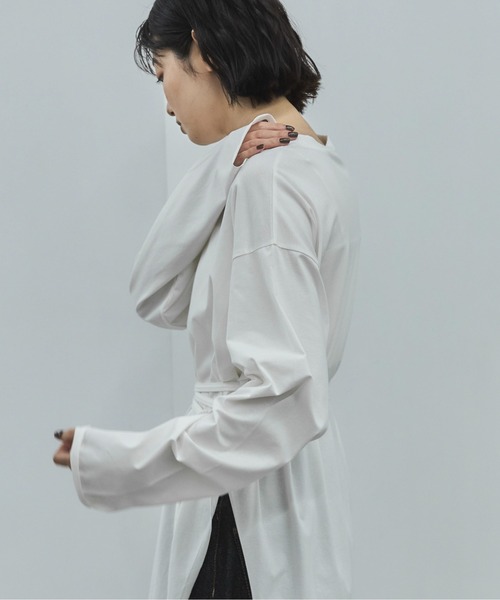 feepur(フェピュール)の「アシンメトリーウエストロープラグランロンTee(Tシャツ/カットソー・レディース・ブラック/オフホワイト・MEDIUM)」の10枚目の写真