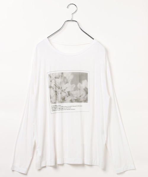 BAYFLOW（ベイフロー）の「スムースタッチプリントロングスリーブT（Tシャツ/カットソー・レディース・ホワイト系1/ホワイト系2/ブラック・SMALL/MEDIUM）」の3枚目の写真