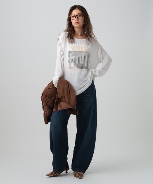 BAYFLOW（ベイフロー）の「スムースタッチプリントロングスリーブT（Tシャツ/カットソー・レディース・ホワイト系1/ホワイト系2/ブラック・SMALL/MEDIUM）」の15枚目の写真