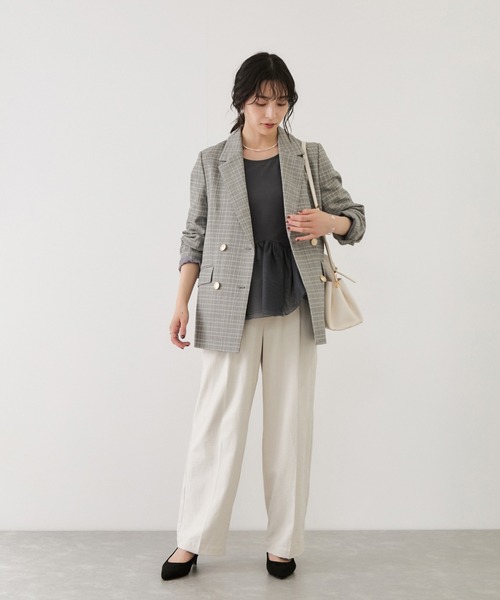 VIS(ビス)の「イレヘムチュールペプラムプルオーバー(Tシャツ/カットソー・レディース・キナリ/チャコールグレー/ピンク・FREE)」の22枚目の写真