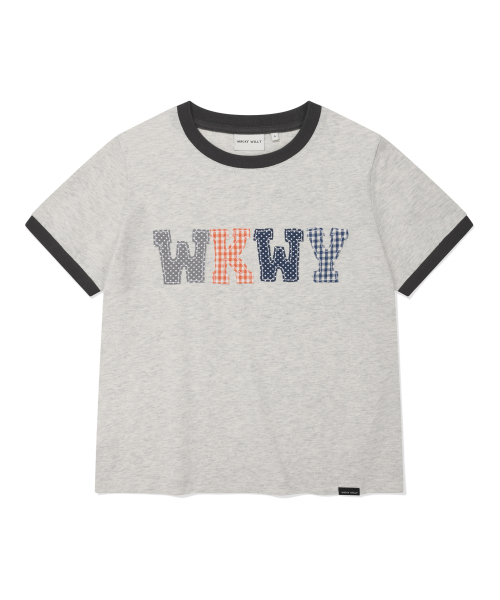 Wacky WiLLy(ワッキーウィリー)の「ウィメンズタイポパッチワーク半袖Tシャツオートミール(Tシャツ/カットソー・レディース・その他・SMALL/MEDIUM)」の1枚目の写真