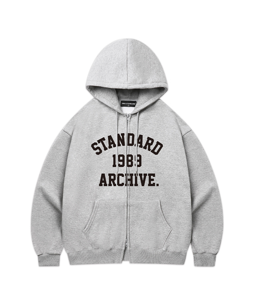 1989STANDARD(1989スタンダード)の「STANDARD ARCH フードパーカー (STJSTD-0254)(パーカー・メンズ・ライトグレー/ダークグレー/ブラック・MEDIUM/X-LARGE/LARGE)」の3枚目の写真