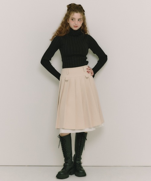 idem(イデム)の「frill turtleneck lib knit / フリルタートルネックニット(ニット/セーター・レディース・ブラック/ブルー/アイボリー・FREE)」の7枚目の写真