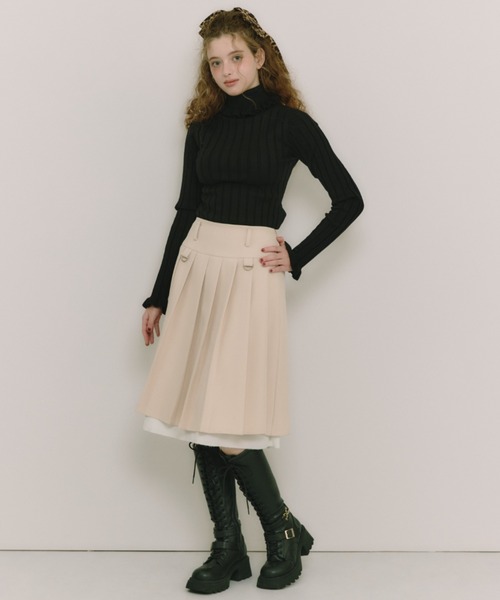 idem(イデム)の「frill turtleneck lib knit / フリルタートルネックニット(ニット/セーター・レディース・ブラック/ブルー/アイボリー・FREE)」の9枚目の写真