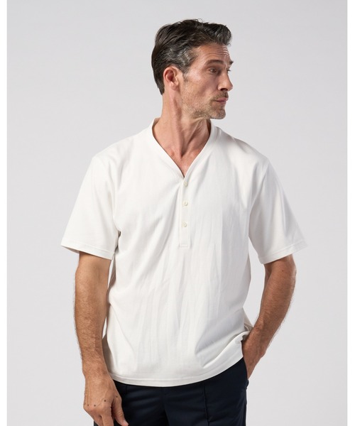 wjk(ダヴルジェイケイ)の「luxury cotton smart collar S/S(Tシャツ/カットソー・メンズ・ホワイト/ブラック/ネイビー・LARGE/MEDIUM/SMALL/X-LARGE)」の5枚目の写真