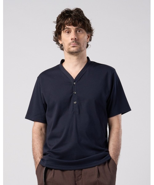wjk(ダヴルジェイケイ)の「luxury cotton smart collar S/S(Tシャツ/カットソー・メンズ・ホワイト/ブラック/ネイビー・LARGE/MEDIUM/SMALL/X-LARGE)」の10枚目の写真