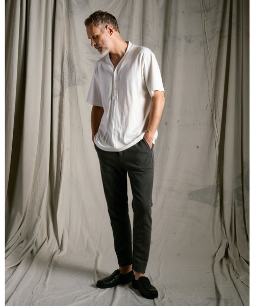 wjk(ダヴルジェイケイ)の「luxury cotton smart collar S/S(Tシャツ/カットソー・メンズ・ホワイト/ブラック/ネイビー・LARGE/MEDIUM/SMALL/X-LARGE)」の17枚目の写真