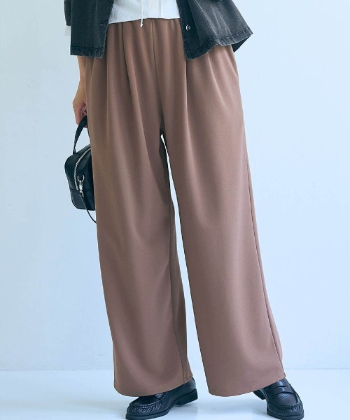 Belle Maison(ベルメゾン)の「ワイドストレートパンツ【乾燥機OK】(その他パンツ・レディース・ブラック/ベージュ/グレイッシュブルー/モカ・S/L/M)」の3枚目の写真