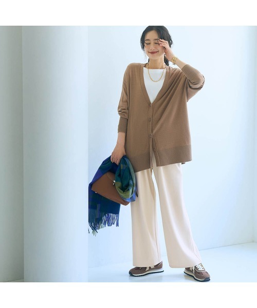 Belle Maison(ベルメゾン)の「ワイドストレートパンツ【乾燥機OK】(その他パンツ・レディース・ブラック/ベージュ/グレイッシュブルー/モカ・S/L/M)」の9枚目の写真