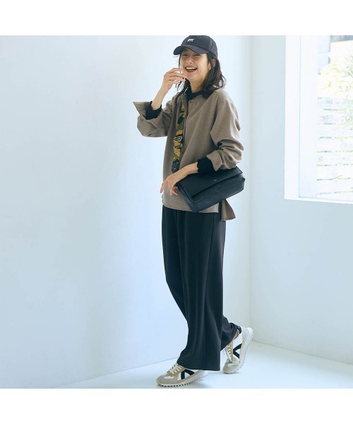 Belle Maison(ベルメゾン)の「ワイドストレートパンツ【乾燥機OK】(その他パンツ・レディース・ブラック/ベージュ/グレイッシュブルー/モカ・S/L/M)」の15枚目の写真