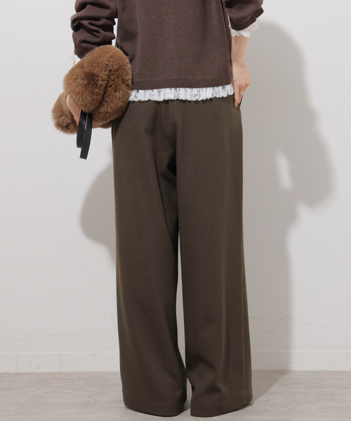 JOURNAL STANDARD relume(ジャーナルスタンダード レリューム)の「ツイーディーツイルタックワイドパンツ(スラックス・レディース・チョコ/チャコールグレー・36/38)」の14枚目の写真