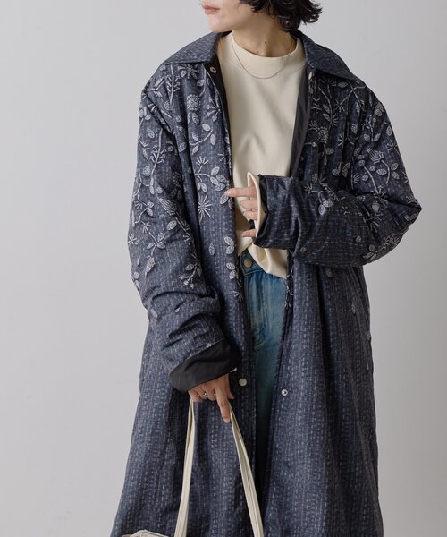 ear PAPILLONNER（イアパピヨネ）の「《リバーシブル/撥水》sampo×ear中綿ロングコート（その他アウター・レディース・ブラック/ベージュ・FREE）」の3枚目の写真