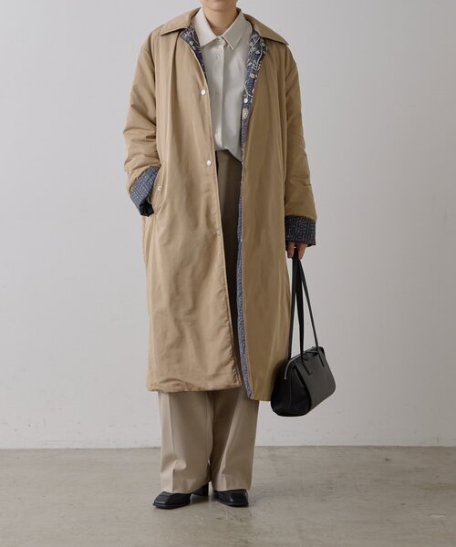 ear PAPILLONNER（イアパピヨネ）の「《リバーシブル/撥水》sampo×ear中綿ロングコート（その他アウター・レディース・ブラック/ベージュ・FREE）」の11枚目の写真