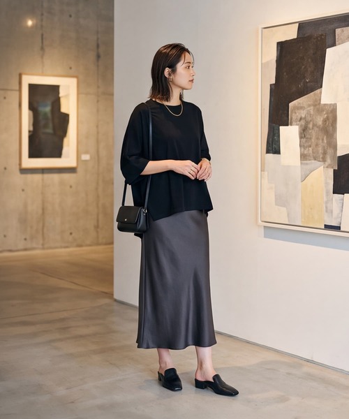 STYLE DELI(スタイルデリ)の「【DELI by】大人の抜け感ドルマンTトップス(Tシャツ/カットソー・レディース・ブラック/ホワイト・M)」の11枚目の写真