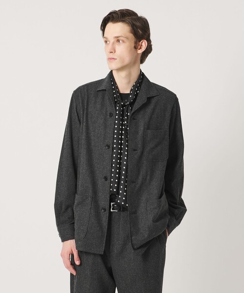 UNITED ARROWS(ユナイテッドアローズ)の「エターミン シャツジャケット(シャツ/ブラウス・メンズ・ダークグレー・S/L/M)」の1枚目の写真