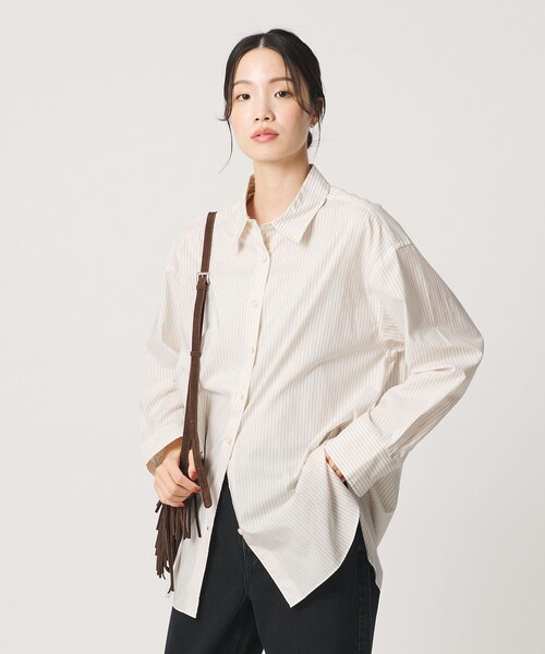 BEAUTY&YOUTH UNITED ARROWS(ビューティーアンドユースユナイテッドアローズ)の「コットンブロード レギュラーカラー シャツ(シャツ/ブラウス・レディース・その他1/ホワイト/コバルトブルー・S/M)」の3枚目の写真