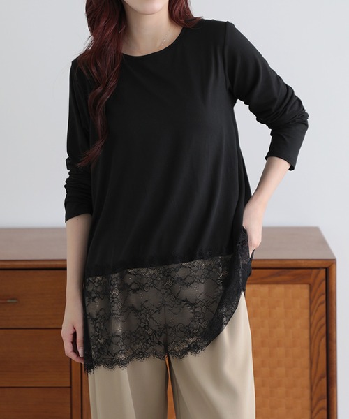LUMIRA(アパレル)(ルミラ)の「裾レースイレヘム ノースリ プルオーバー(Tシャツ/カットソー・レディース・ホワイト系その他2/ブラック系その他2/ホワイト系その他4/ホワイト系その他/ブラック系その他3/ホワイト系その他3/ブラック系その他/ブラック系その他4・FREE)」の8枚目の写真