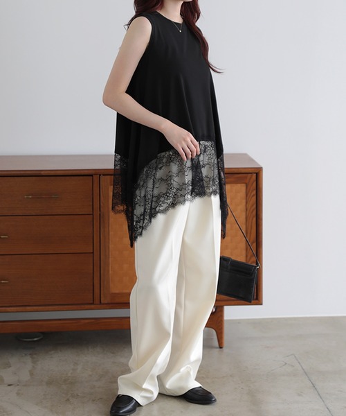 LUMIRA(アパレル)(ルミラ)の「裾レースイレヘム ノースリ プルオーバー(Tシャツ/カットソー・レディース・ホワイト系その他2/ブラック系その他2/ホワイト系その他4/ホワイト系その他/ブラック系その他3/ホワイト系その他3/ブラック系その他/ブラック系その他4・FREE)」の16枚目の写真