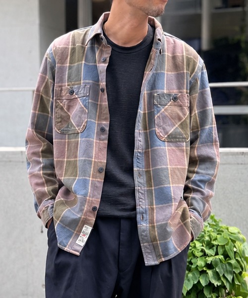 yield(イールド)の「【HOUSTON】ヒューストン AMERICAN CHECK VIYELLA SHIRT アメリカンチェックビエラシャツ(シャツ/ブラウス・メンズ・ブラック/モカ/オリーブ/グリーン・L/M/XL)」の1枚目の写真
