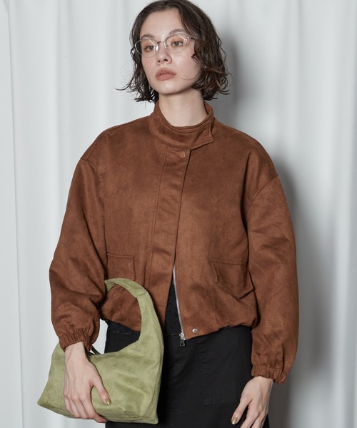 OFROOM（オフルーム）の「【2026秋冬新作】Eco Suede Blouson｜エコスエードブルゾン（ブルゾン・レディース・ブラック/ブラウン・FREE）」の8枚目の写真