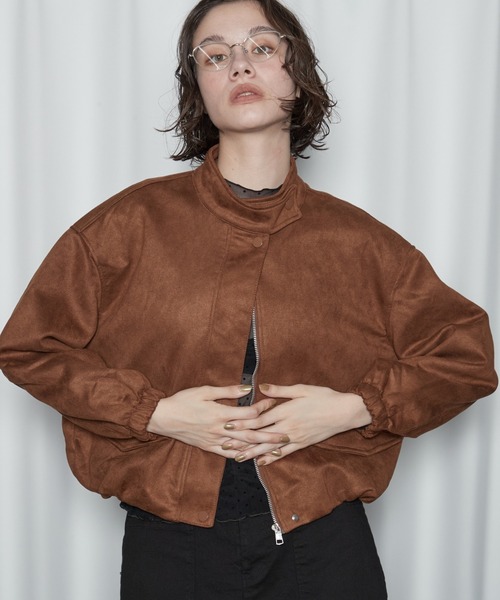 OFROOM（オフルーム）の「【2026秋冬新作】Eco Suede Blouson｜エコスエードブルゾン（ブルゾン・レディース・ブラック/ブラウン・FREE）」の9枚目の写真