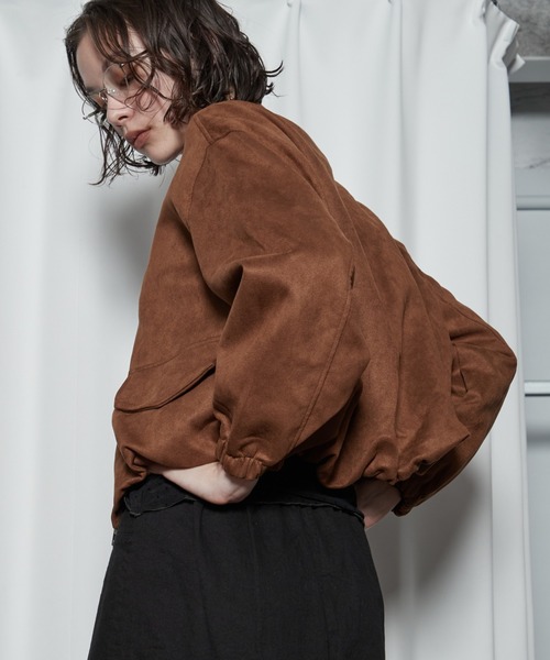 OFROOM（オフルーム）の「【2026秋冬新作】Eco Suede Blouson｜エコスエードブルゾン（ブルゾン・レディース・ブラック/ブラウン・FREE）」の14枚目の写真