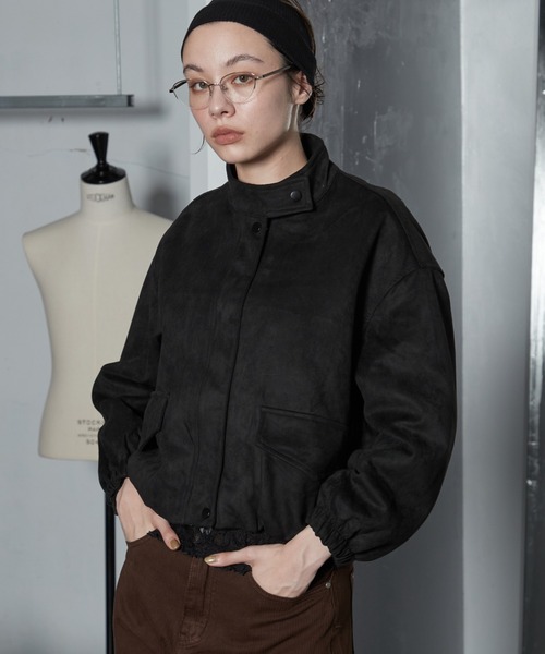 OFROOM（オフルーム）の「【2026秋冬新作】Eco Suede Blouson｜エコスエードブルゾン（ブルゾン・レディース・ブラック/ブラウン・FREE）」の22枚目の写真