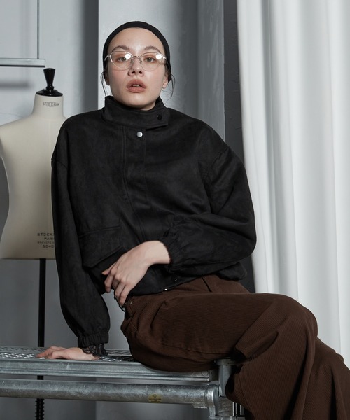 OFROOM（オフルーム）の「【2026秋冬新作】Eco Suede Blouson｜エコスエードブルゾン（ブルゾン・レディース・ブラック/ブラウン・FREE）」の5枚目の写真