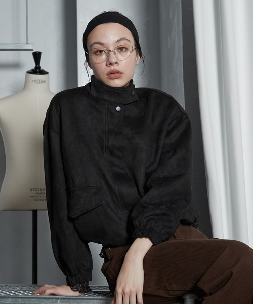 OFROOM（オフルーム）の「【2026秋冬新作】Eco Suede Blouson｜エコスエードブルゾン（ブルゾン・レディース・ブラック/ブラウン・FREE）」の7枚目の写真