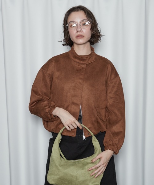 OFROOM（オフルーム）の「【2026秋冬新作】Eco Suede Blouson｜エコスエードブルゾン（ブルゾン・レディース・ブラック/ブラウン・FREE）」の19枚目の写真