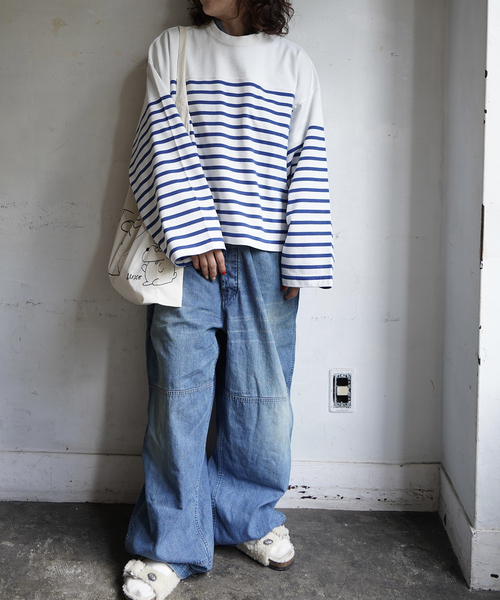 JOURNAL STANDARD LUXE（ジャーナルスタンダード　ラックス）の「25TH BORDER WIDE SHORT（Tシャツ/カットソー・レディース・ブルー・FREE）」の2枚目の写真