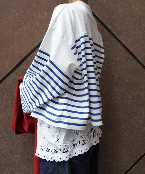 JOURNAL STANDARD LUXE（ジャーナルスタンダード　ラックス）の「25TH BORDER WIDE SHORT（Tシャツ/カットソー・レディース・ブルー・FREE）」の3枚目の写真