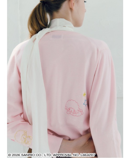 sanrio house(サンリオハウス)の「【FURFUR】刺繍ニットカーディガン(カーディガン/ボレロ・レディース・ピンク/チャコールグレー/ホワイト・F)」の8枚目の写真