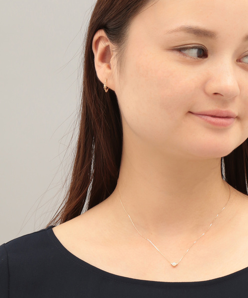 agete アガット K10地金バーネックレス 透かし フェザー K10ネックレス