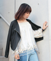 mysty woman | RTツイルノーカラーライダース(ライダースジャケット)