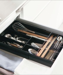 tower（タワー）の「tower (タワー) 伸縮&スライドカトラリートレー（キッチン収納）」