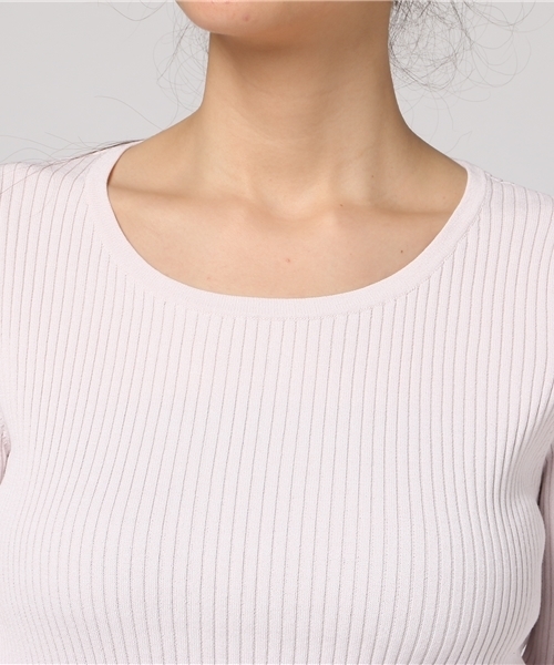 PROPORTION BODY DRESSING（プロポーションボディドレッシング）の「【美人百花 4月号掲載】ダブルベルフレアーニット（ニット/セーター・レディース・ネイビー/ホワイト系その他/ピンク/ブルー・3/2）」の8枚目の写真