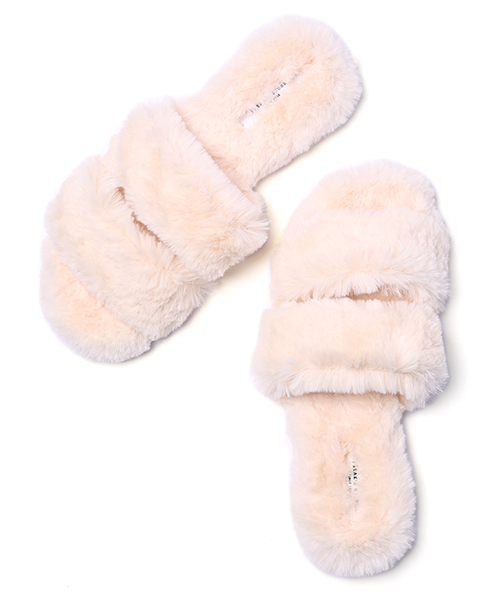 FREAK'S STORE（フリークスストア）の「ファーサンダル　2ストラップ (スリッパサンダル)（サンダル・レディース・ホワイト/ピンク/グレー・36/37/38）」の2枚目の写真