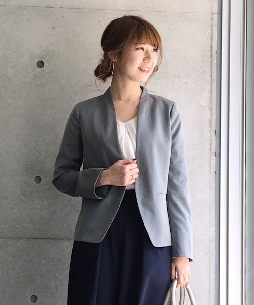 laboratory work(ラボラトリーワーク)の「ノーラペルジャケット(ノーカラージャケット・レディース・グレー/グレー系その他/ブラック・SMALL/MEDIUM)」の16枚目の写真