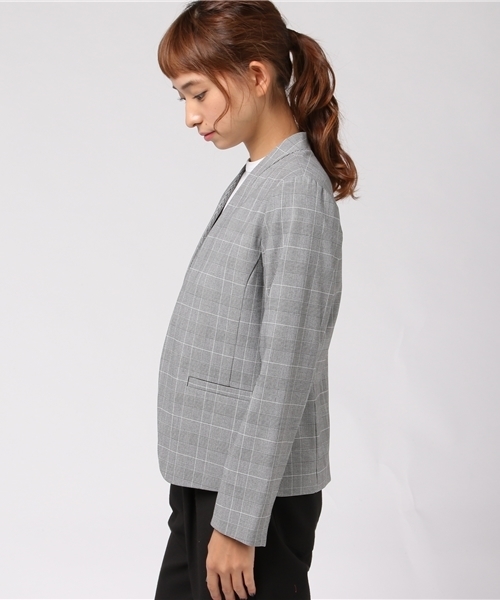 laboratory work(ラボラトリーワーク)の「ノーラペルジャケット(ノーカラージャケット・レディース・グレー/グレー系その他/ブラック・SMALL/MEDIUM)」の5枚目の写真