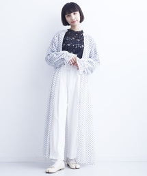 MERLOT | ドット柄ガウンワンピース1518(シャツワンピース)