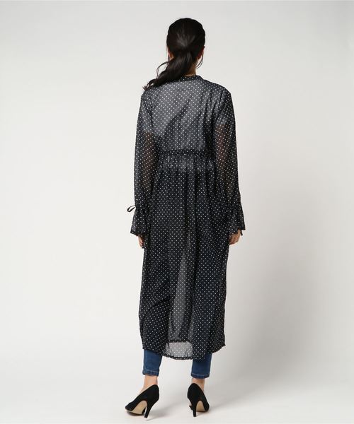 MERLOT(メルロー)の「ドット柄ガウンワンピース1518(シャツワンピース・レディース・ネイビー/ホワイト/ブラック/イエロー・FREE)」の14枚目の写真