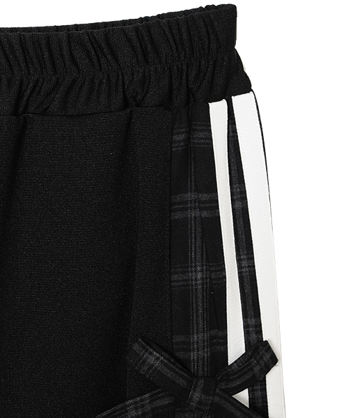 Candy Stripper（キャンディストリッパー）の「CHECK RIBBON TRIMMED JERSET パンツ（その他パンツ・レディース・ブラック/ネイビー・2）」の7枚目の写真