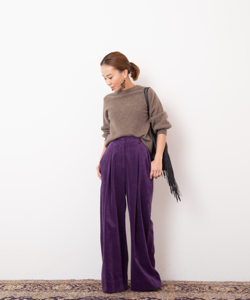 Banner Barrett（バナーバレット）の「CORDUROY PANTS/コーデュロイワイドパンツ（その他パンツ・レディース・ベージュ/パープル/ピンク・38/36）」の6枚目の写真