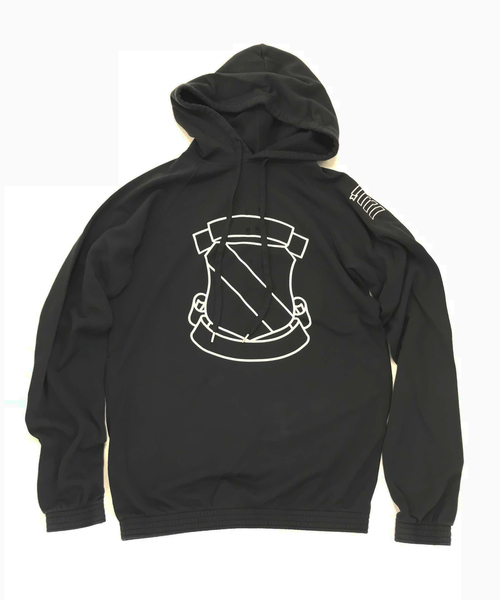 NUMBER (N)INE（ナンバーナイン）の「EXCLUSIVE_EMBLEM_ DAMAGE HOODY SWEATSHIRT（パーカー・メンズ・ブラック・2/4/3）」の4枚目の写真