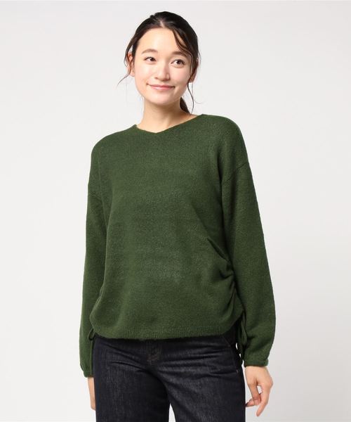 other - クリスタセヤ セーター ニット 長袖 プルオーバー コットン L 緑 グリーン La・comfy（ラコンフィー）の「La・comfy / 脇シャーリングプル